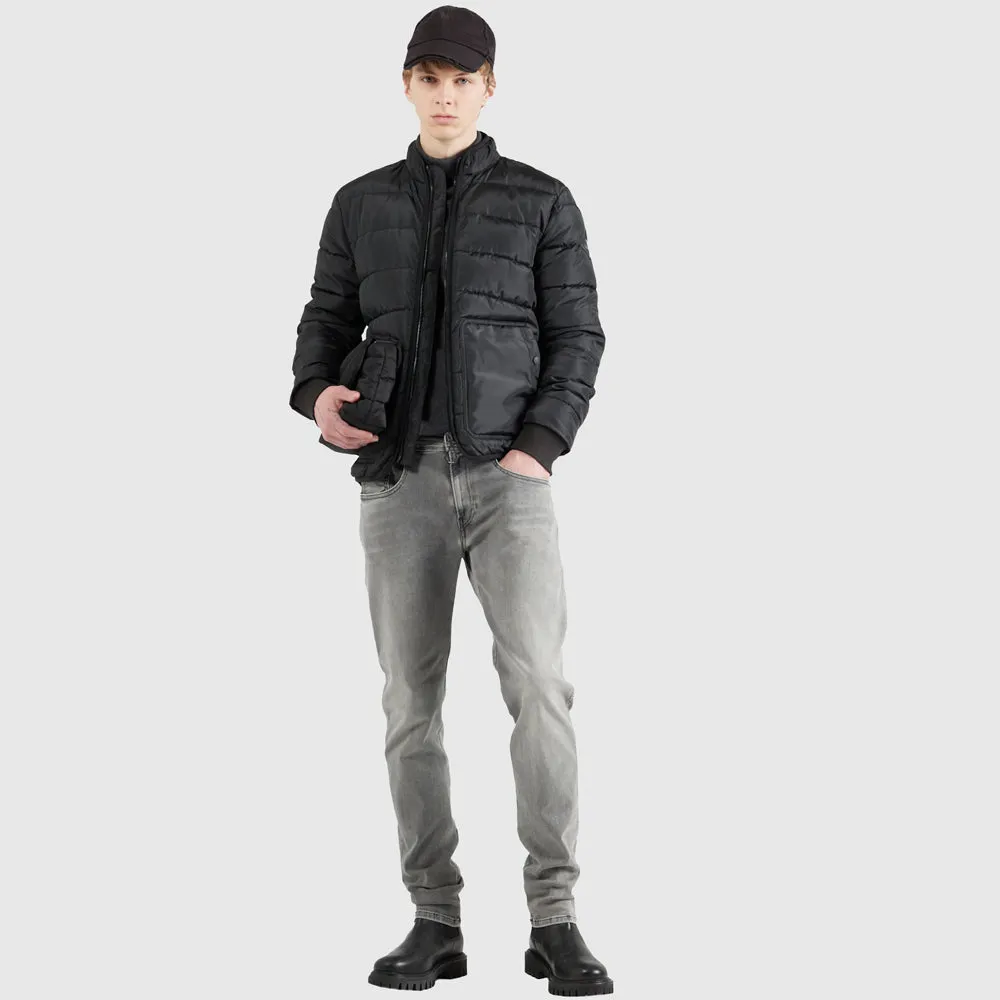 Badge Puffer Jacket - Black