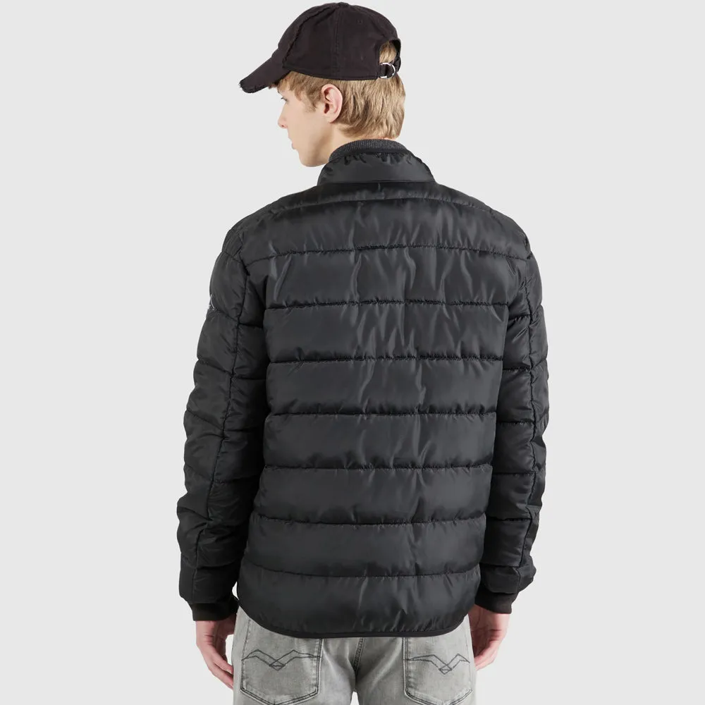 Badge Puffer Jacket - Black