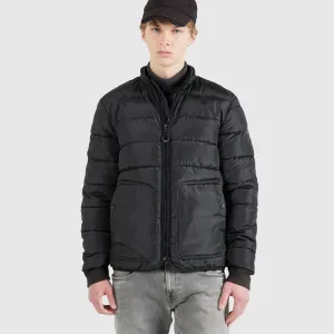 Badge Puffer Jacket - Black