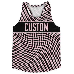 Black And Light Pink Custom Running Racerback Singlet Track Tops Made In USA
