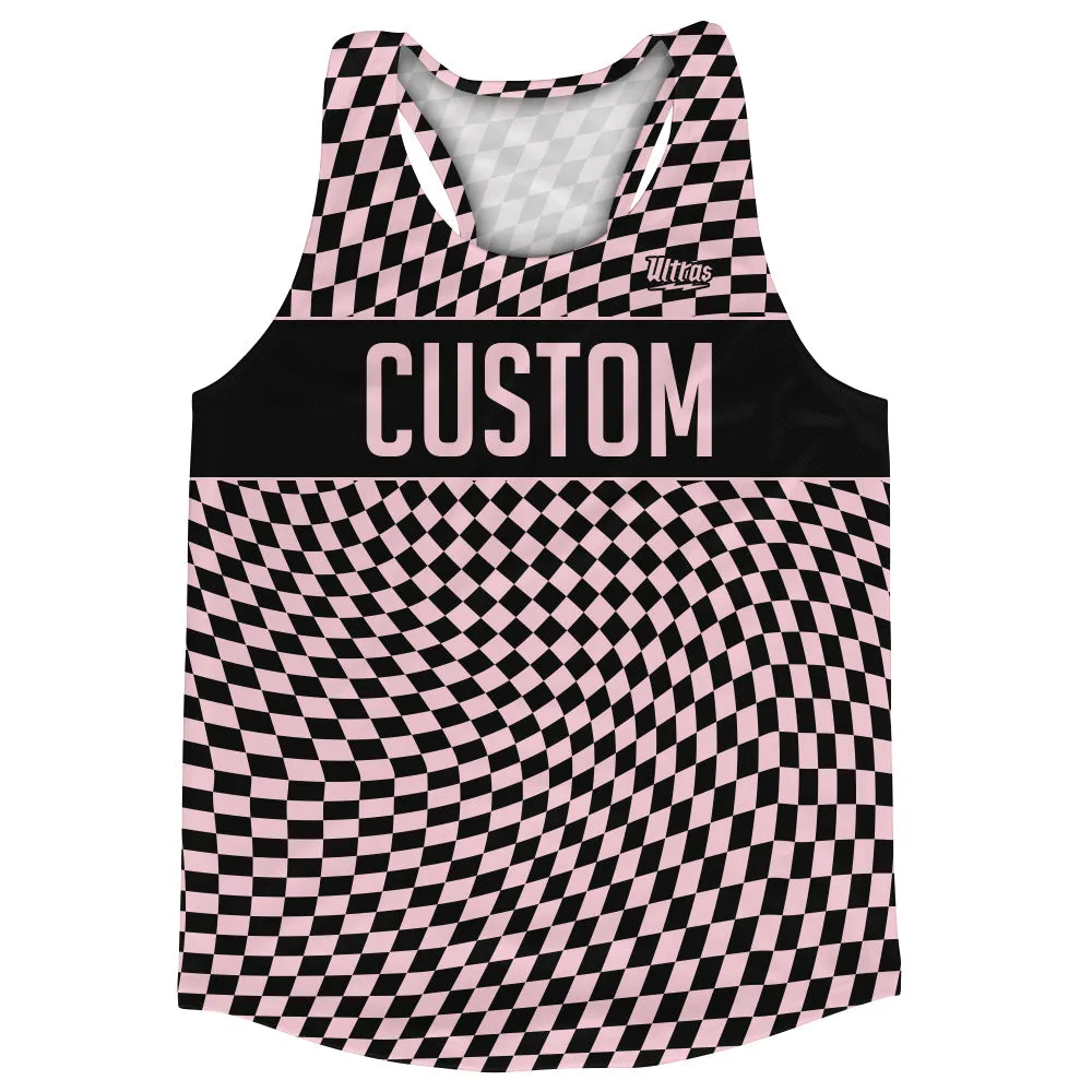 Black And Light Pink Custom Running Racerback Singlet Track Tops Made In USA