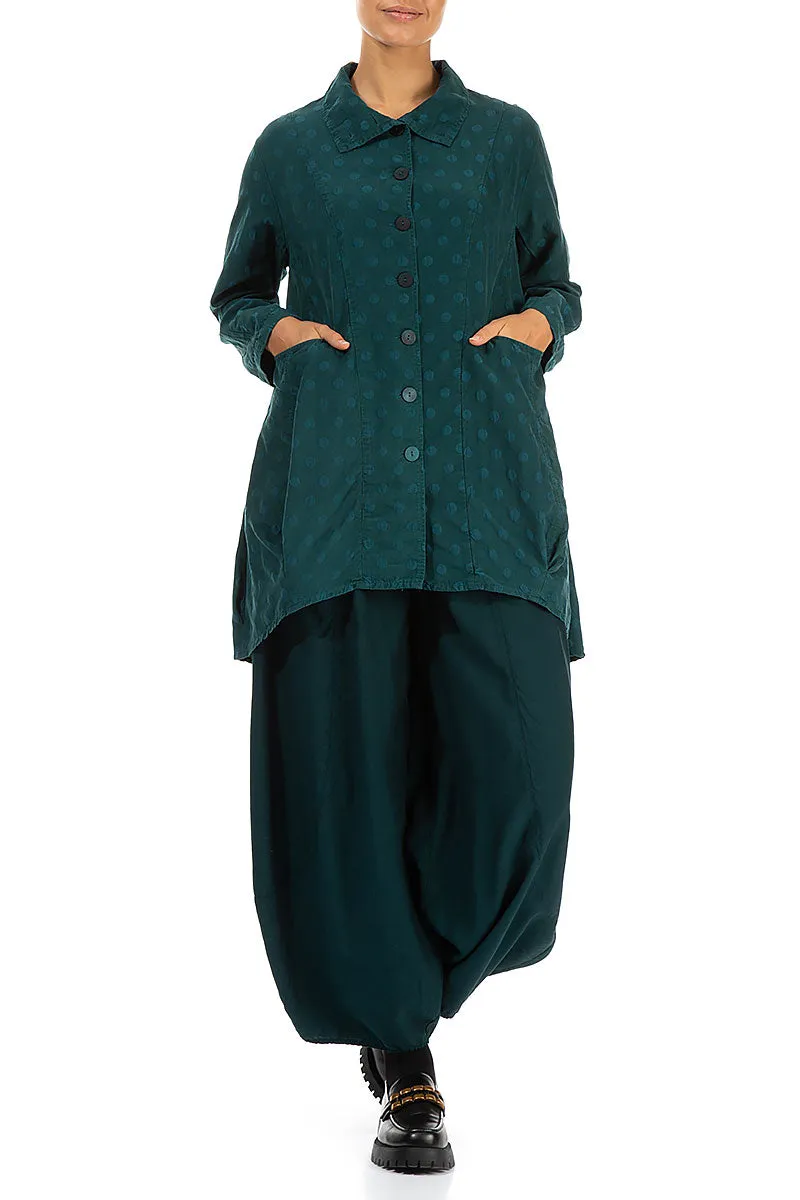 Dotty Emerald Balloon Silk Jacket