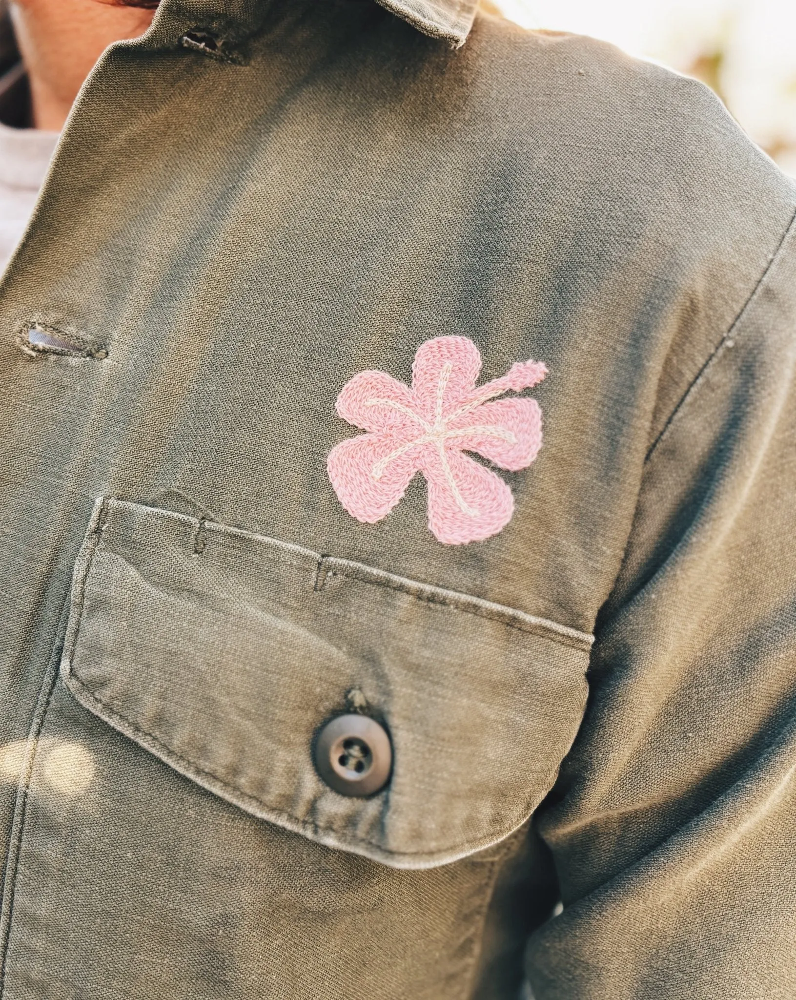 Hawaiian Islands Map - Vintage Chain Stitch Jacket