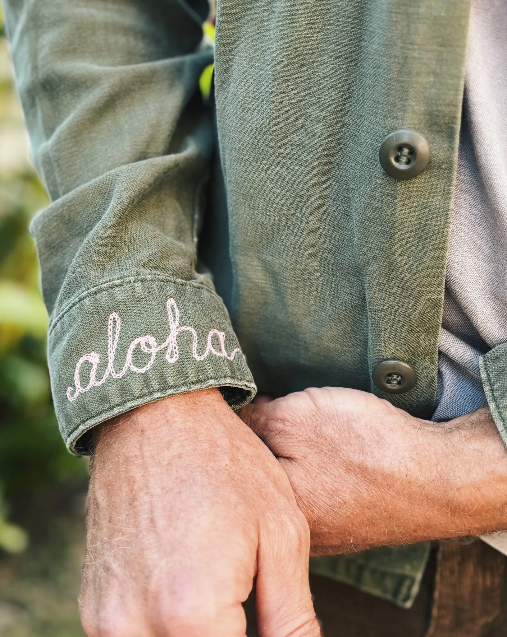 Hawaiian Islands Map - Vintage Chain Stitch Jacket