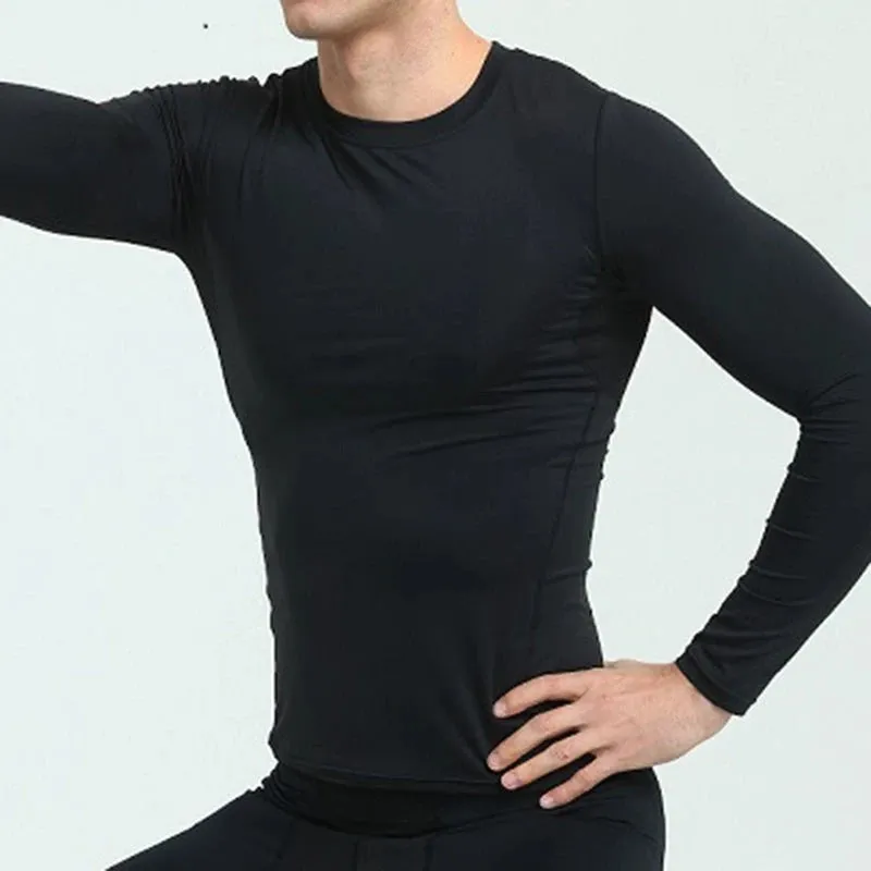 Mens Super Elastic Sport Gym Quick-drying Tops