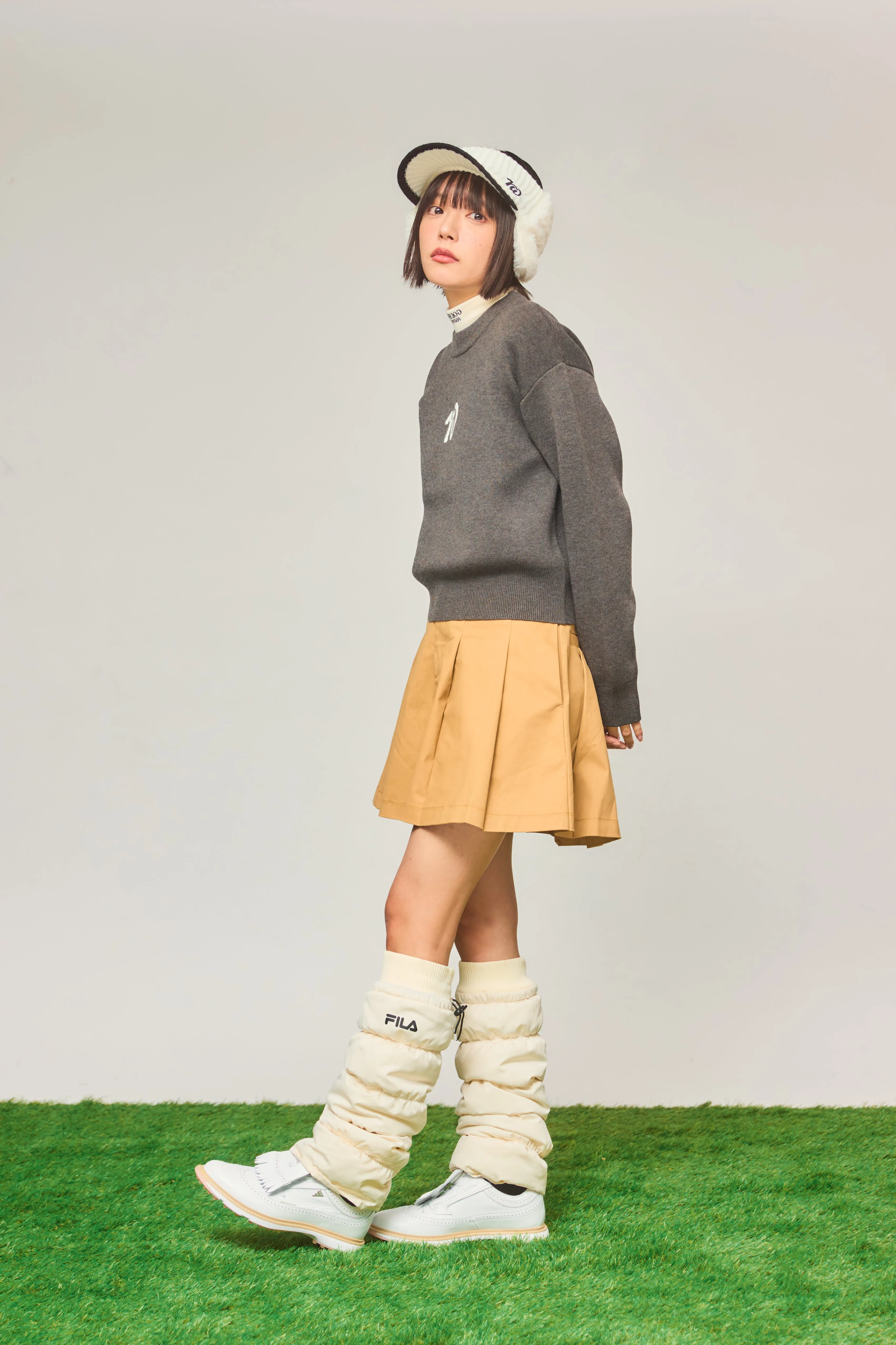 RW waist design skirt BEIGE