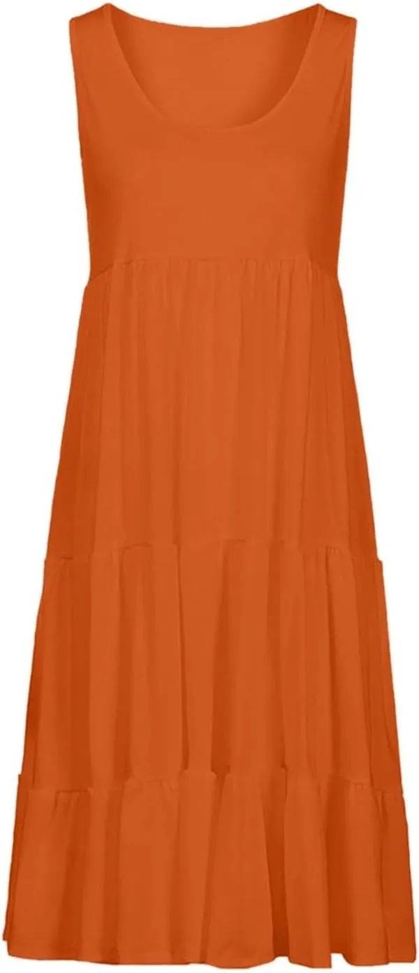Summer Dresses for Women Plus Size Beach Dress Casual Sundresses Sexy Sleeveless Dress Flowy Midi