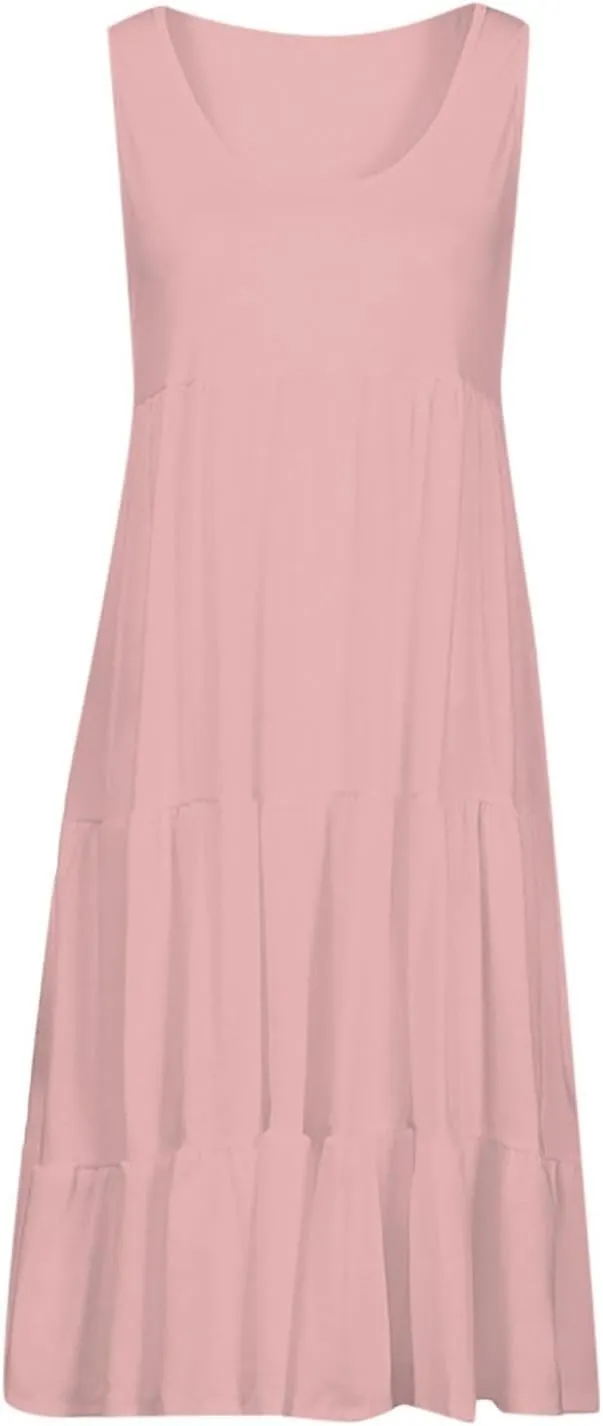 Summer Dresses for Women Plus Size Beach Dress Casual Sundresses Sexy Sleeveless Dress Flowy Midi