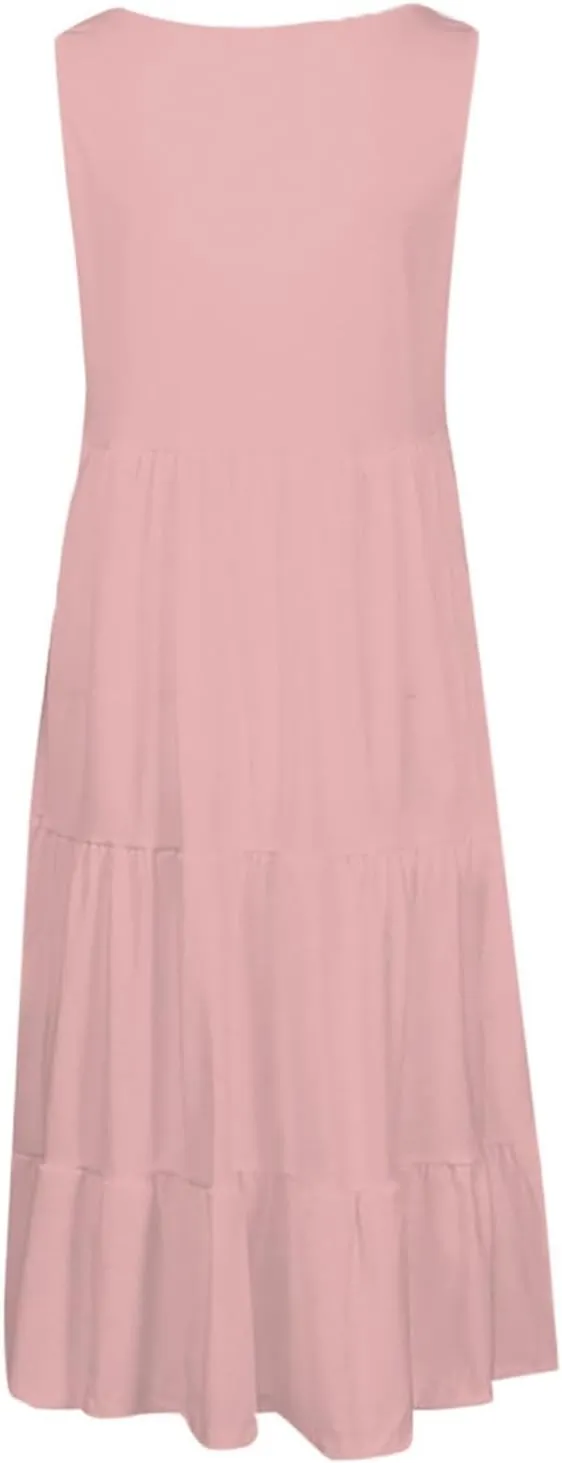 Summer Dresses for Women Plus Size Beach Dress Casual Sundresses Sexy Sleeveless Dress Flowy Midi