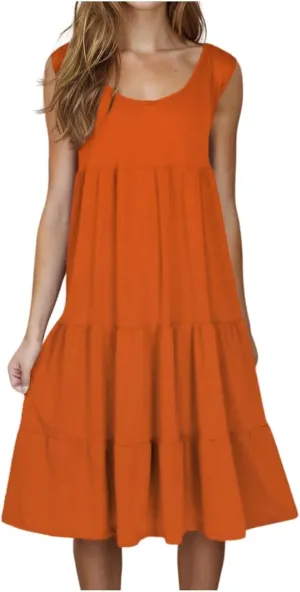 Summer Dresses for Women Plus Size Beach Dress Casual Sundresses Sexy Sleeveless Dress Flowy Midi