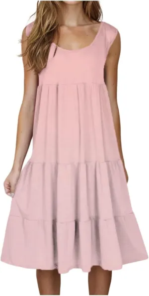 Summer Dresses for Women Plus Size Beach Dress Casual Sundresses Sexy Sleeveless Dress Flowy Midi