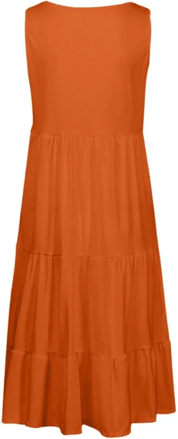 Summer Dresses for Women Plus Size Beach Dress Casual Sundresses Sexy Sleeveless Dress Flowy Midi