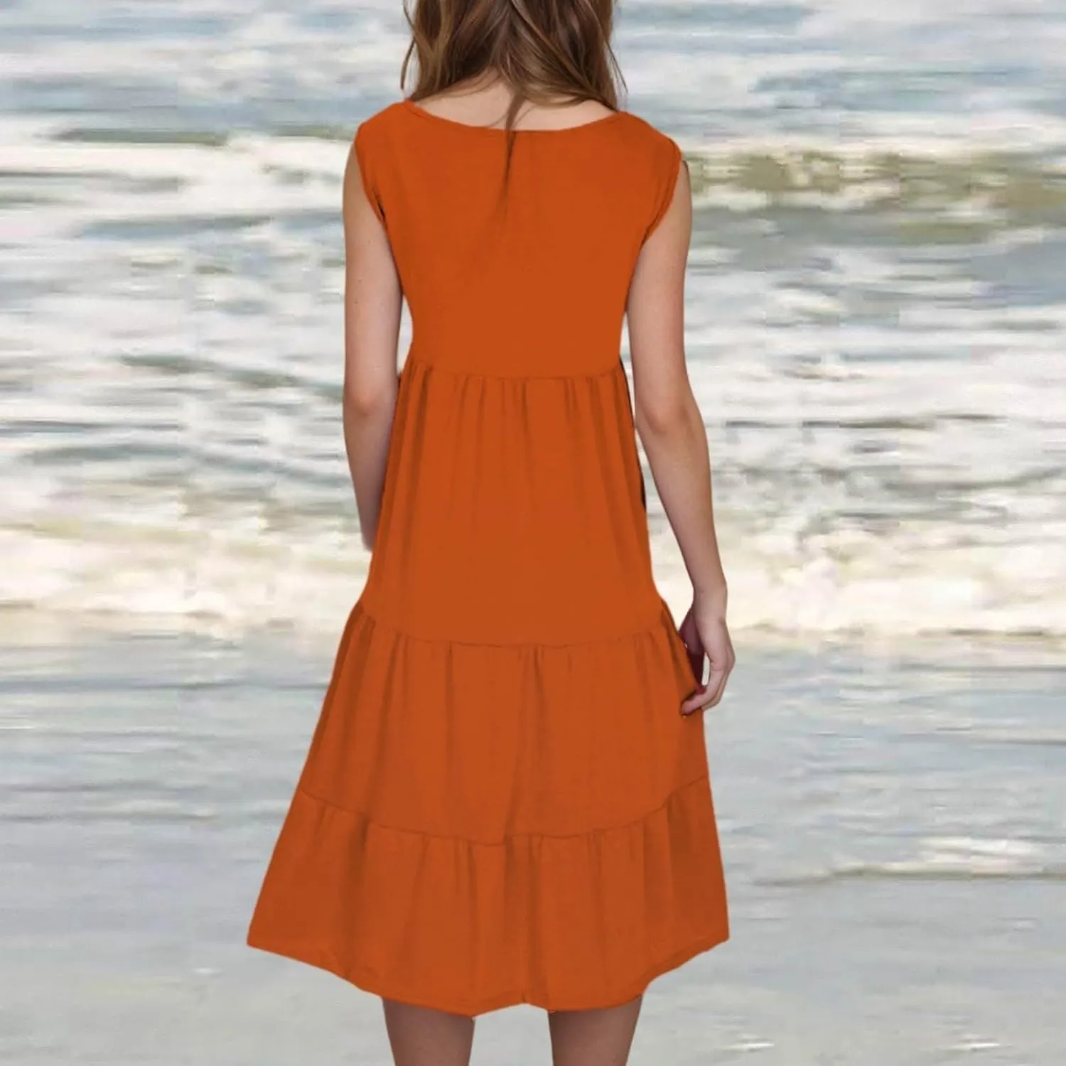 Summer Dresses for Women Plus Size Beach Dress Casual Sundresses Sexy Sleeveless Dress Flowy Midi