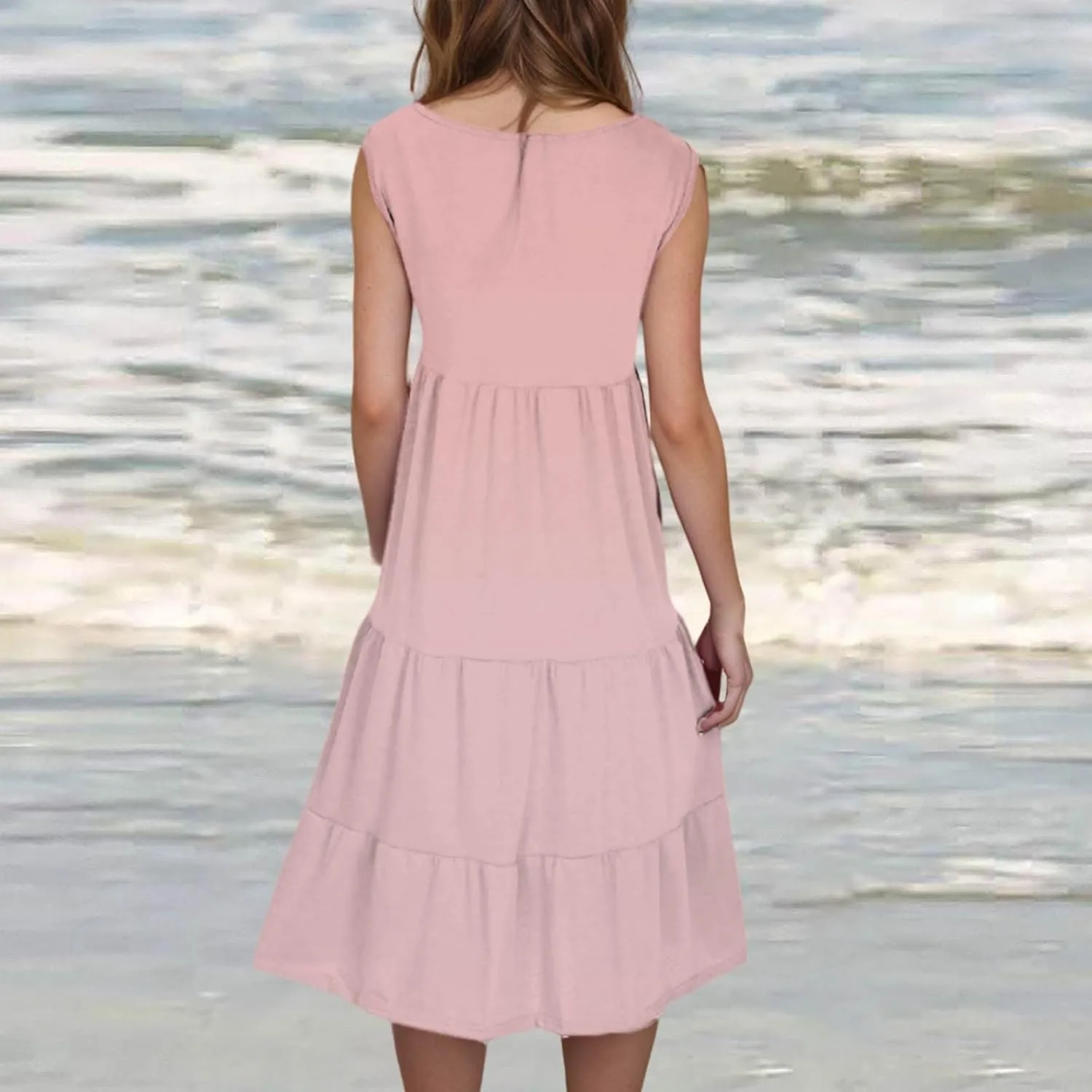 Summer Dresses for Women Plus Size Beach Dress Casual Sundresses Sexy Sleeveless Dress Flowy Midi