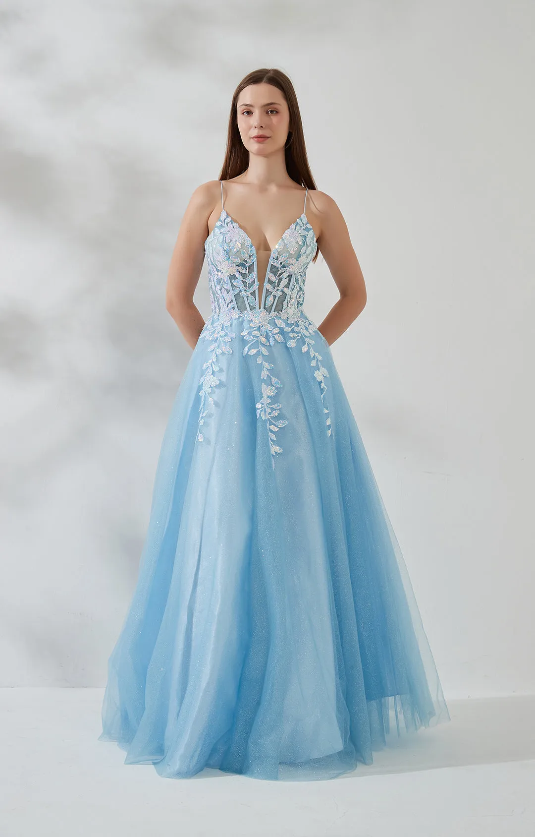 Sweetheart Neck Split Sequins Multi Layers Mesh Dresses