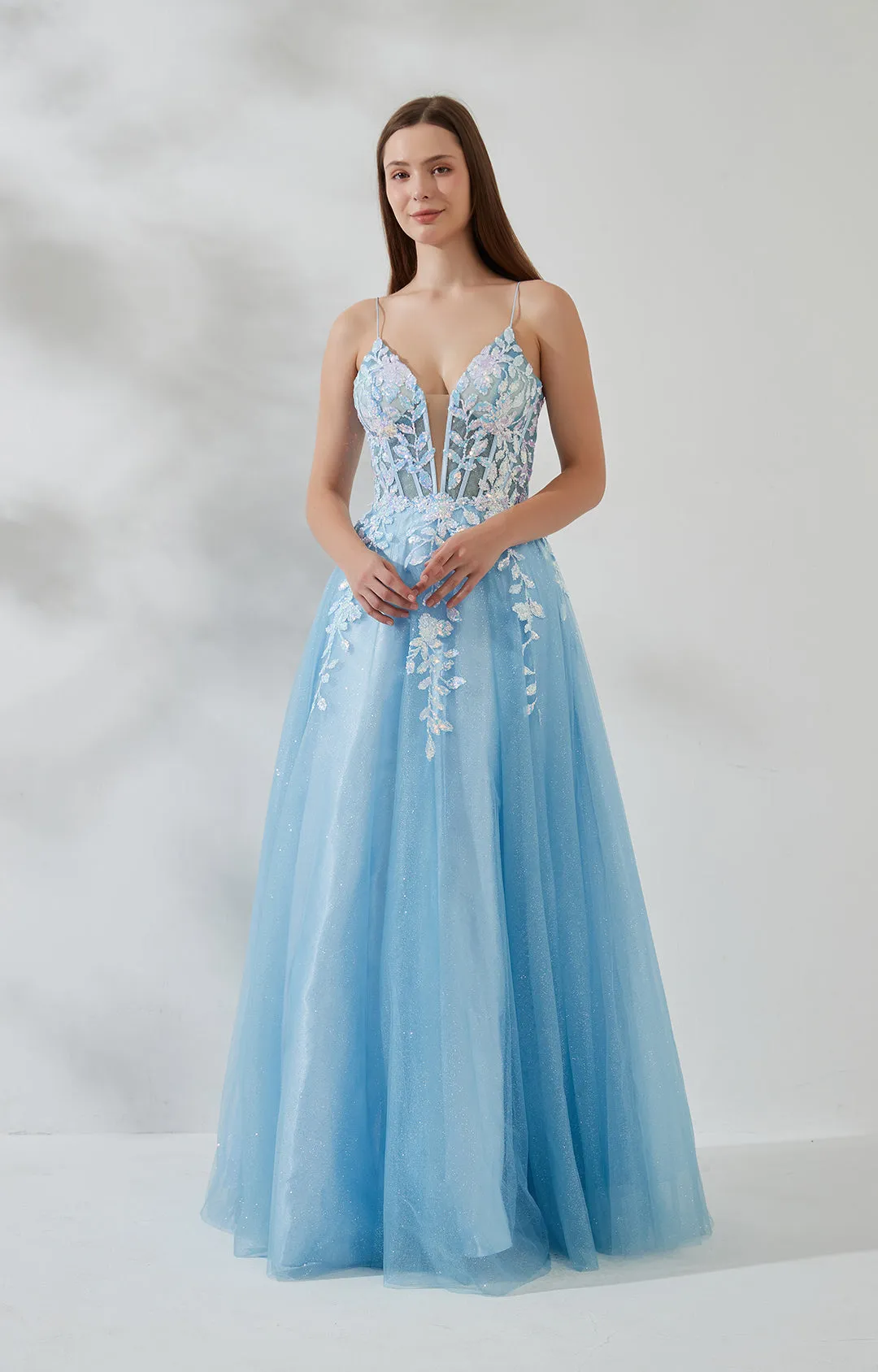 Sweetheart Neck Split Sequins Multi Layers Mesh Dresses