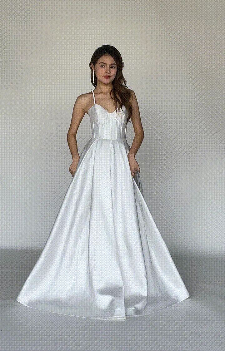 Sweetheart Neckline Bodice Fishbone A-line Dresses