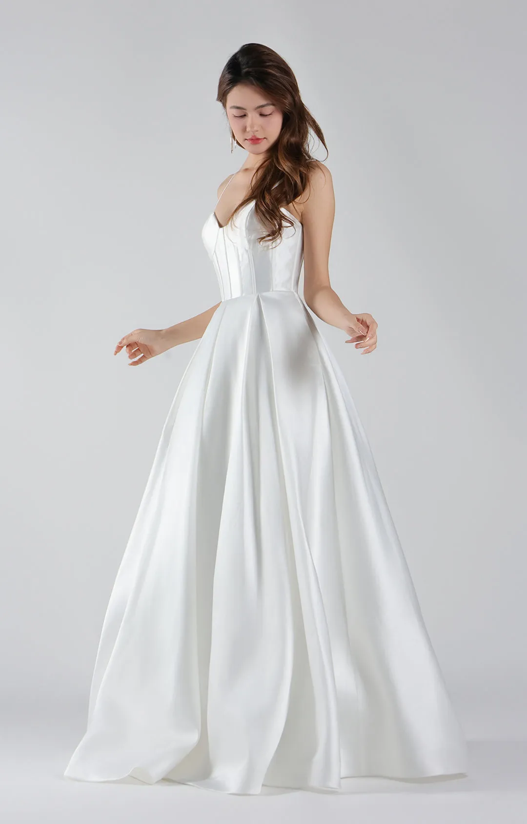 Sweetheart Neckline Bodice Fishbone A-line Dresses