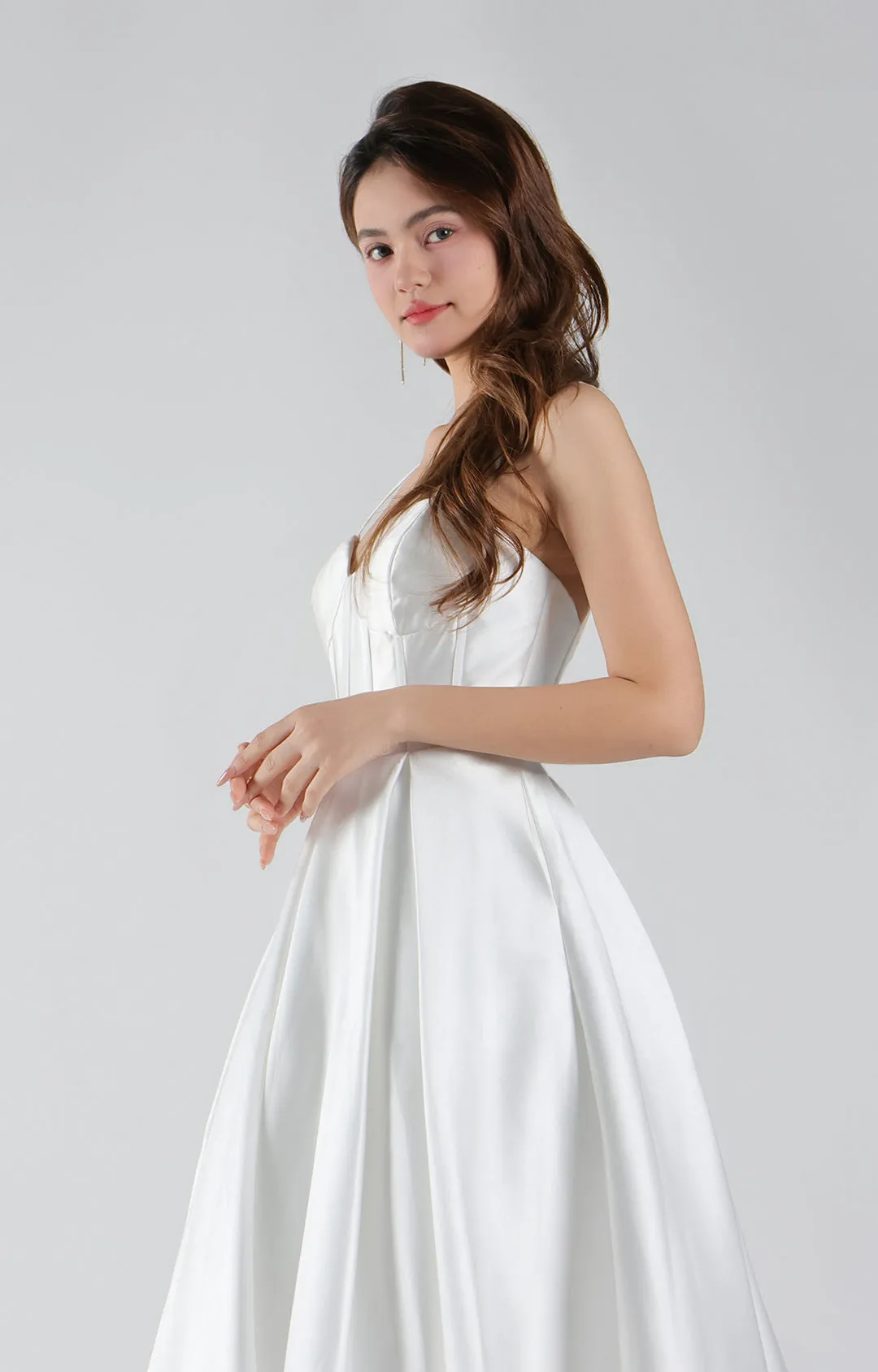 Sweetheart Neckline Bodice Fishbone A-line Dresses