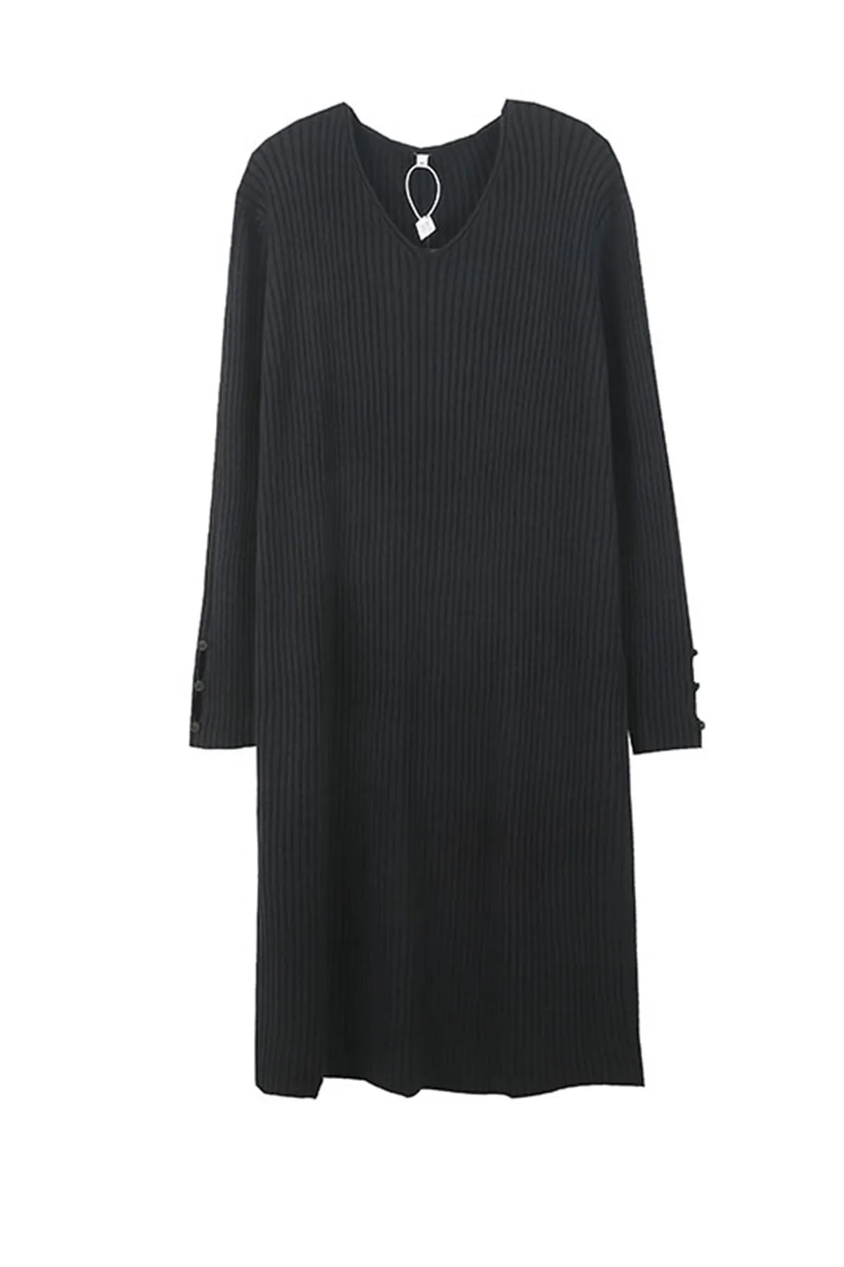 Temperament V-neck loose slimming knitted dress
