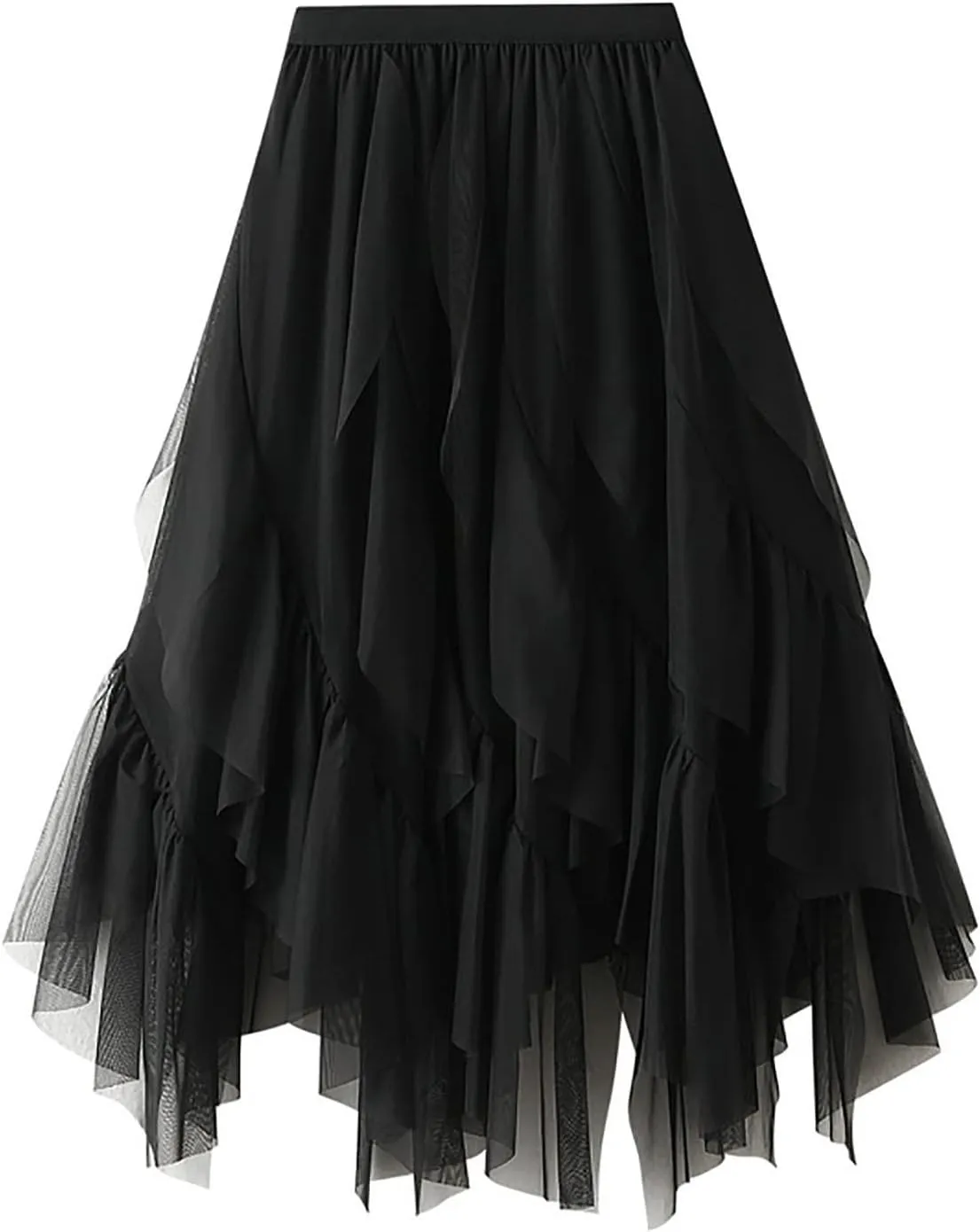 Womens Casual Skirt Plus Size Summer Skirt Elastic Tiered Skirt Flowy Maxi Skirt Comfy Midi Skirt Fashion Beach Skirt