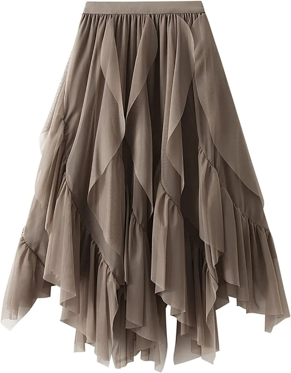 Womens Casual Skirt Plus Size Summer Skirt Elastic Tiered Skirt Flowy Maxi Skirt Comfy Midi Skirt Fashion Beach Skirt