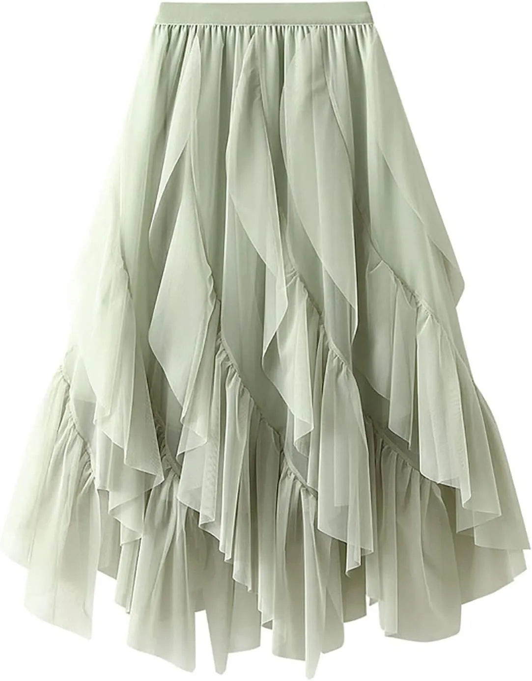 Womens Casual Skirt Plus Size Summer Skirt Elastic Tiered Skirt Flowy Maxi Skirt Comfy Midi Skirt Fashion Beach Skirt