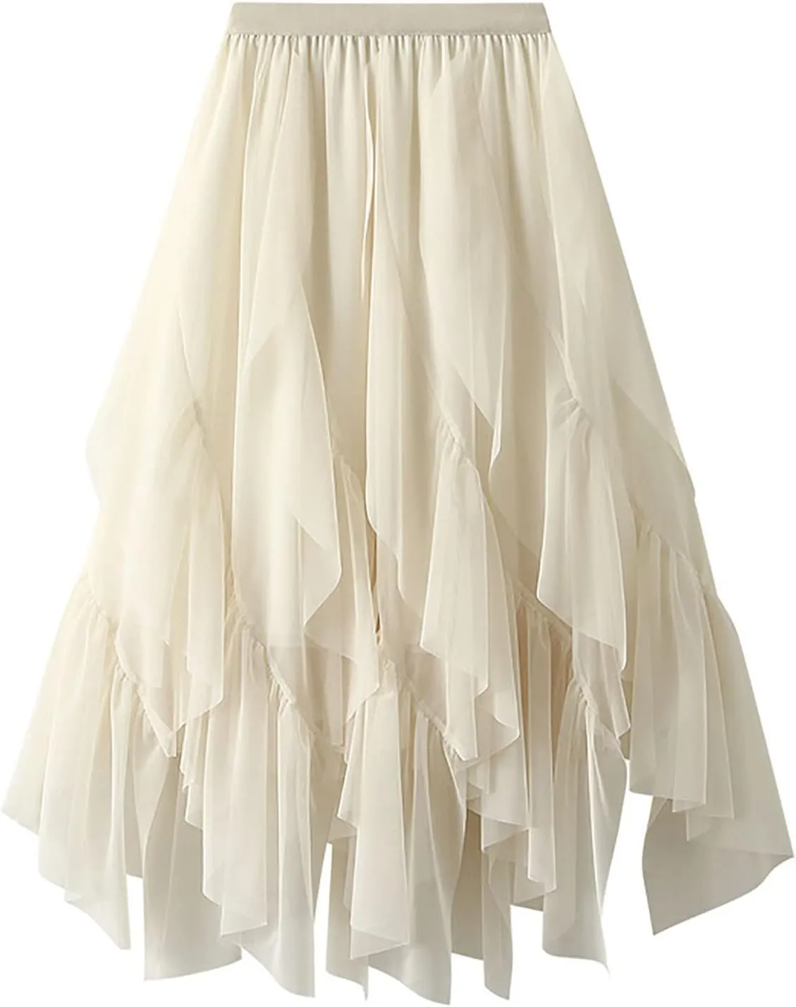 Womens Casual Skirt Plus Size Summer Skirt Elastic Tiered Skirt Flowy Maxi Skirt Comfy Midi Skirt Fashion Beach Skirt