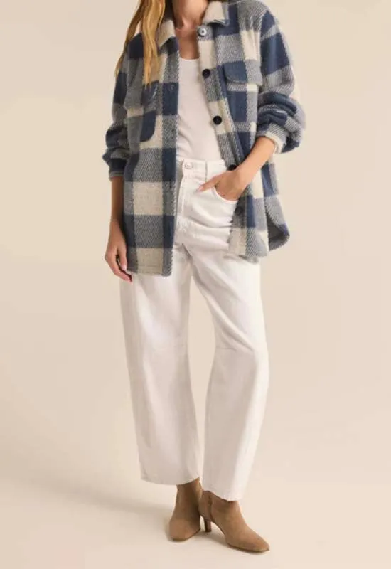 Z Supply - Tucker Buffalo Check Jacket Eclipse Blue