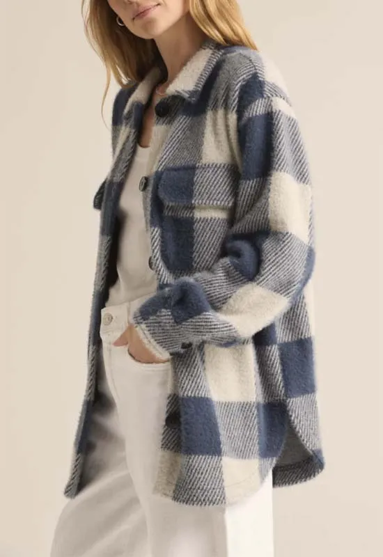 Z Supply - Tucker Buffalo Check Jacket Eclipse Blue